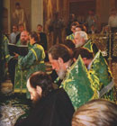 Молебен в храме преподобного Серафима в Сарове по прибытии Крестного хода с мощами из Дивеева. 29 июля 2003 года.